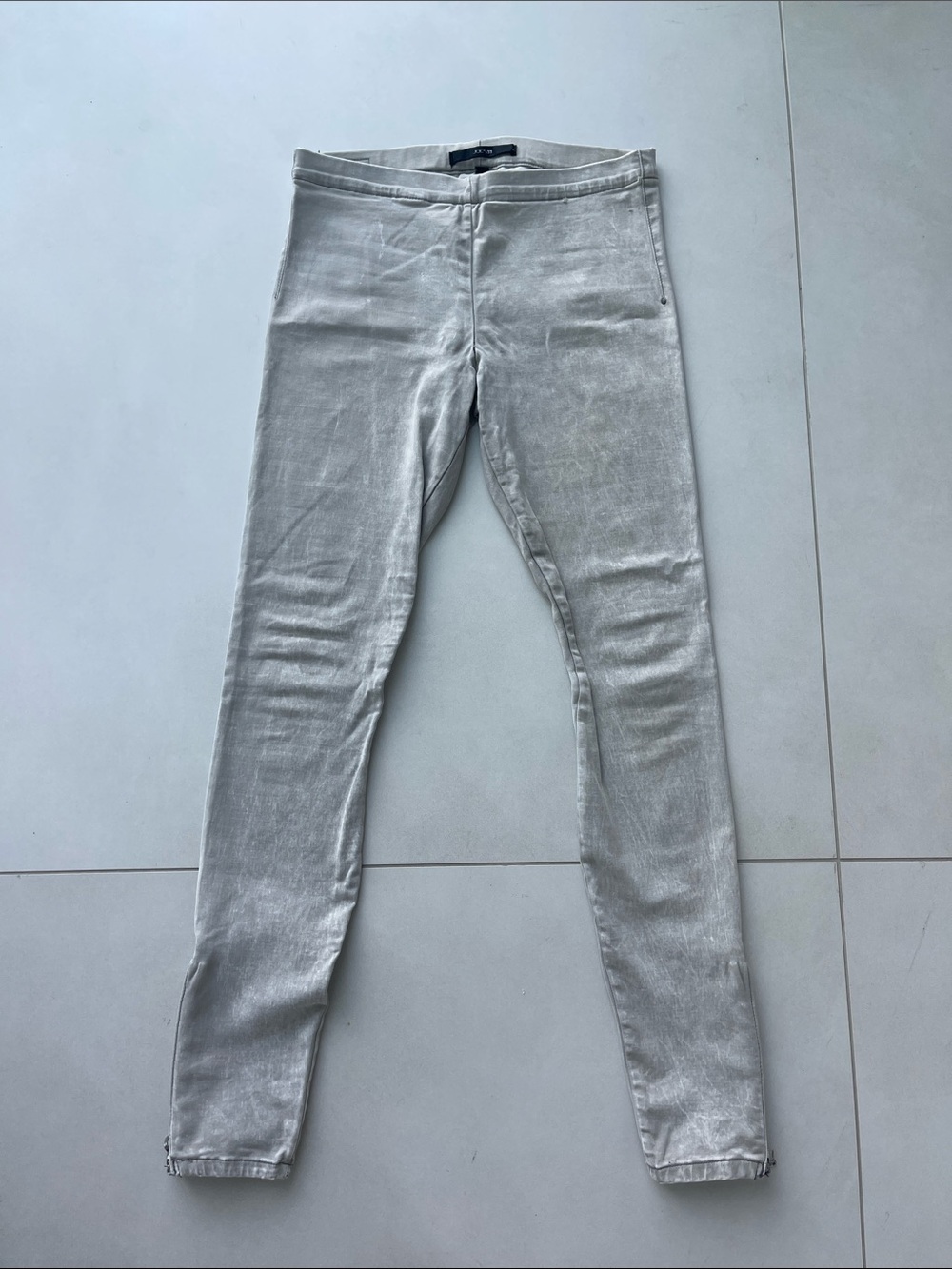 Joseph Light Gray Velour Pull-On Leggings